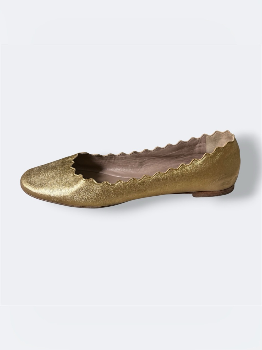 Chloe Gold Leather Ballet Flats size 41